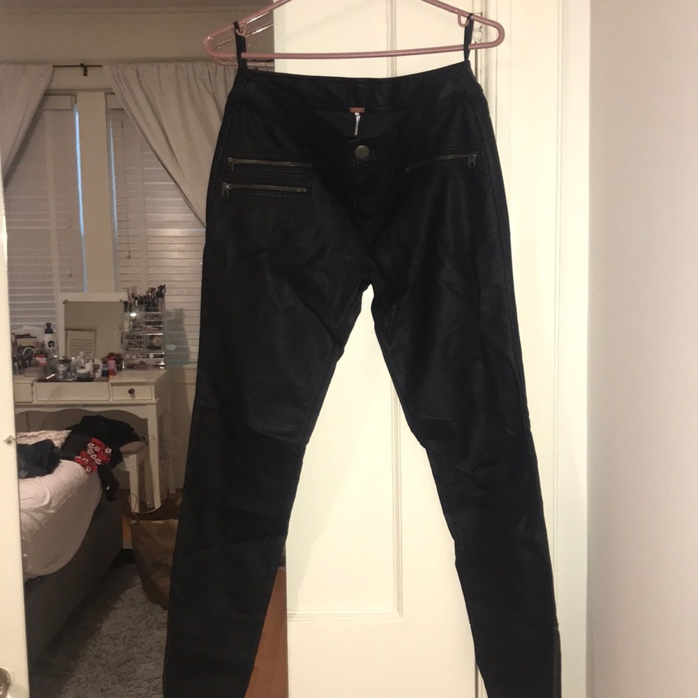 Free people leather moto pants